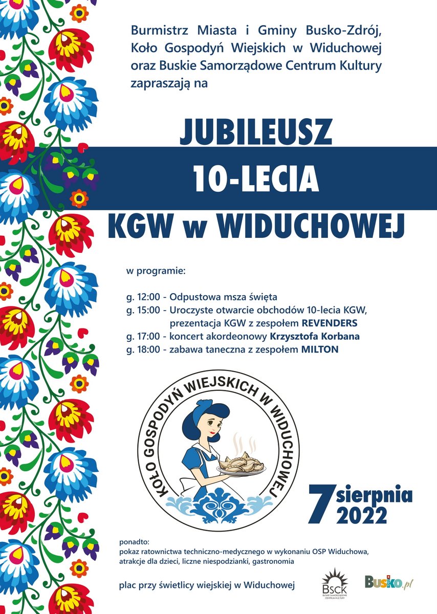 plakat promujący 10 lecie KGW Widuchowa