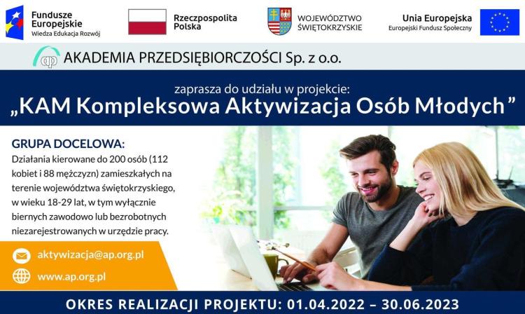 Ogłoszenie o realizacji projektu aktywizującego na rynku pracy osoby młode w wieku 18-29 lat