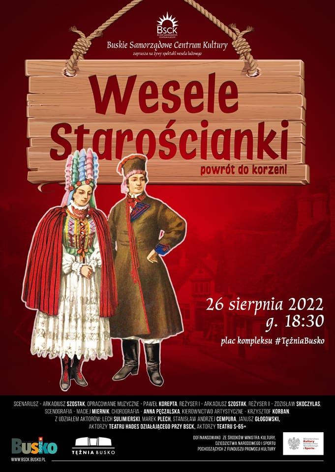 plakat promujący spektakl Wesele Starościanki