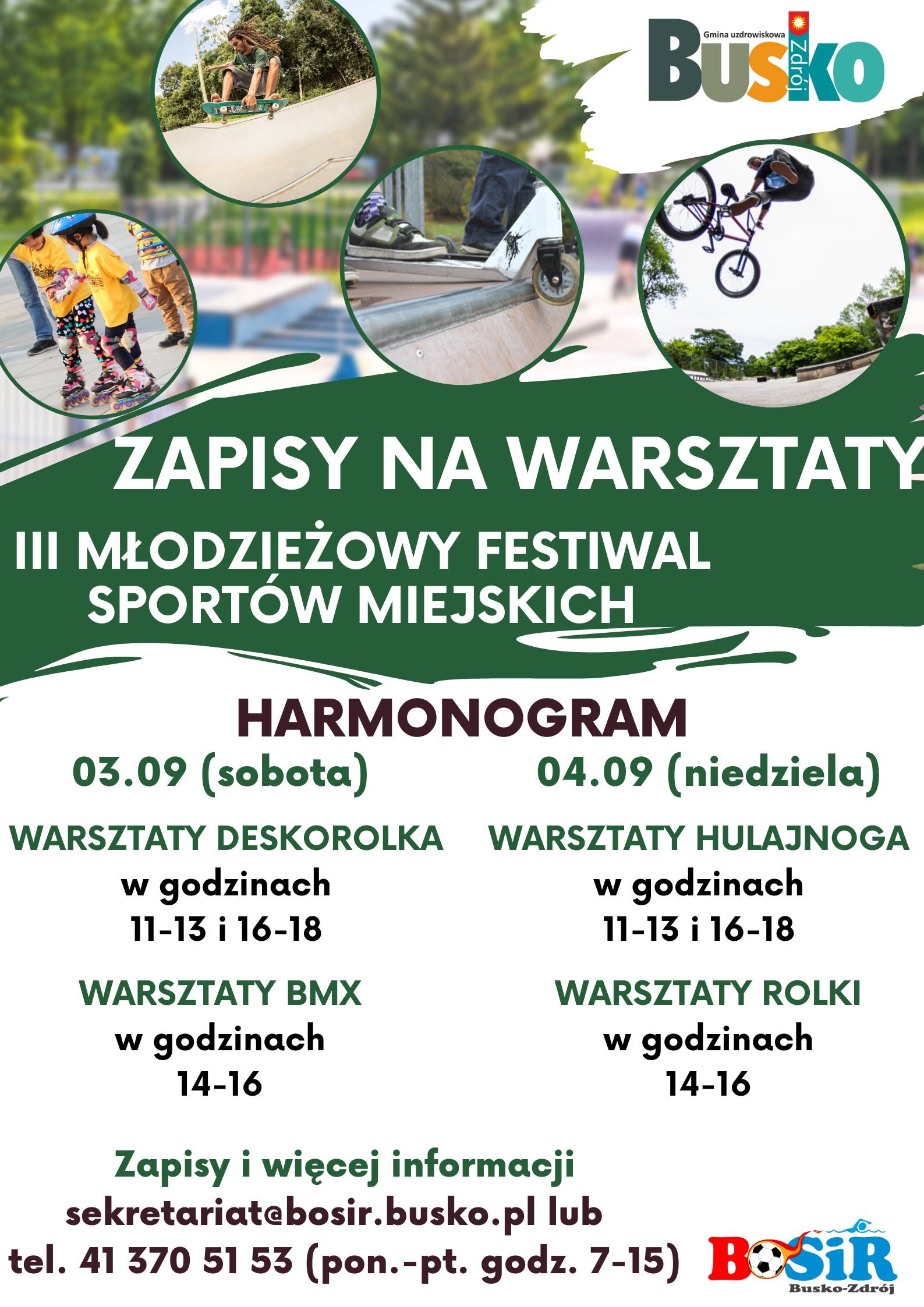 plakat promujacy warsztaty sportow miejskich