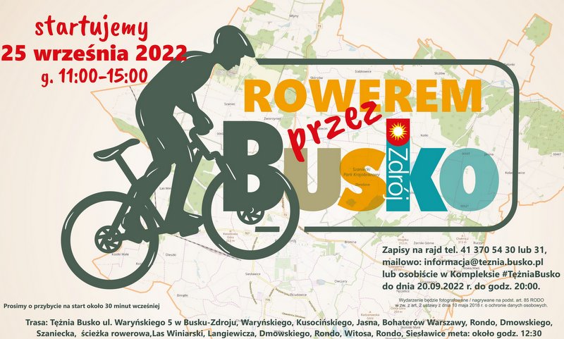 grafika promująca rajd rowerem przez busko