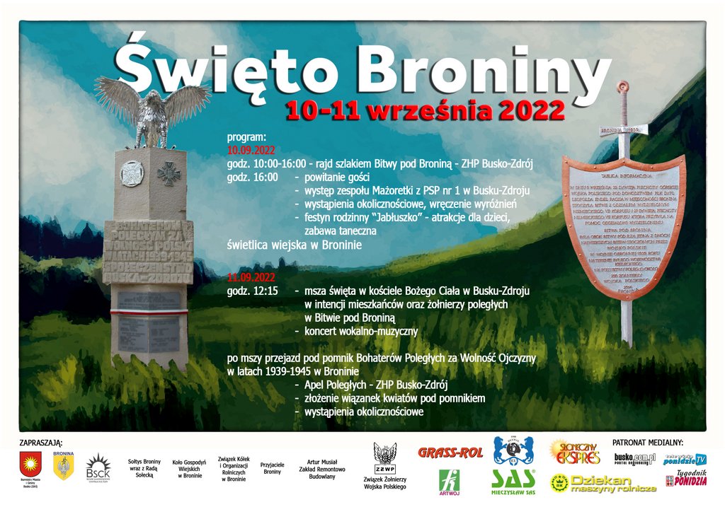 plakat promujący ŚWIĘTO BRONINY 2022 