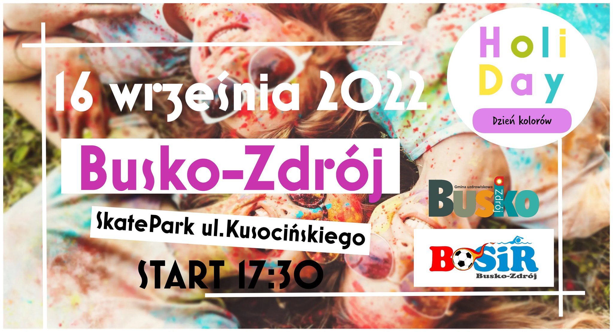 grafika promujaca holi day w Busku Zdroju