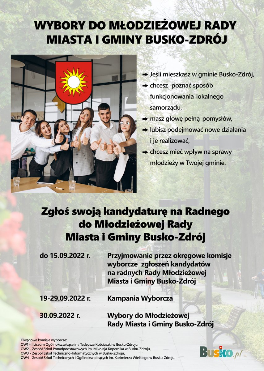plakat promujacy wybory do rady mlodziezowej