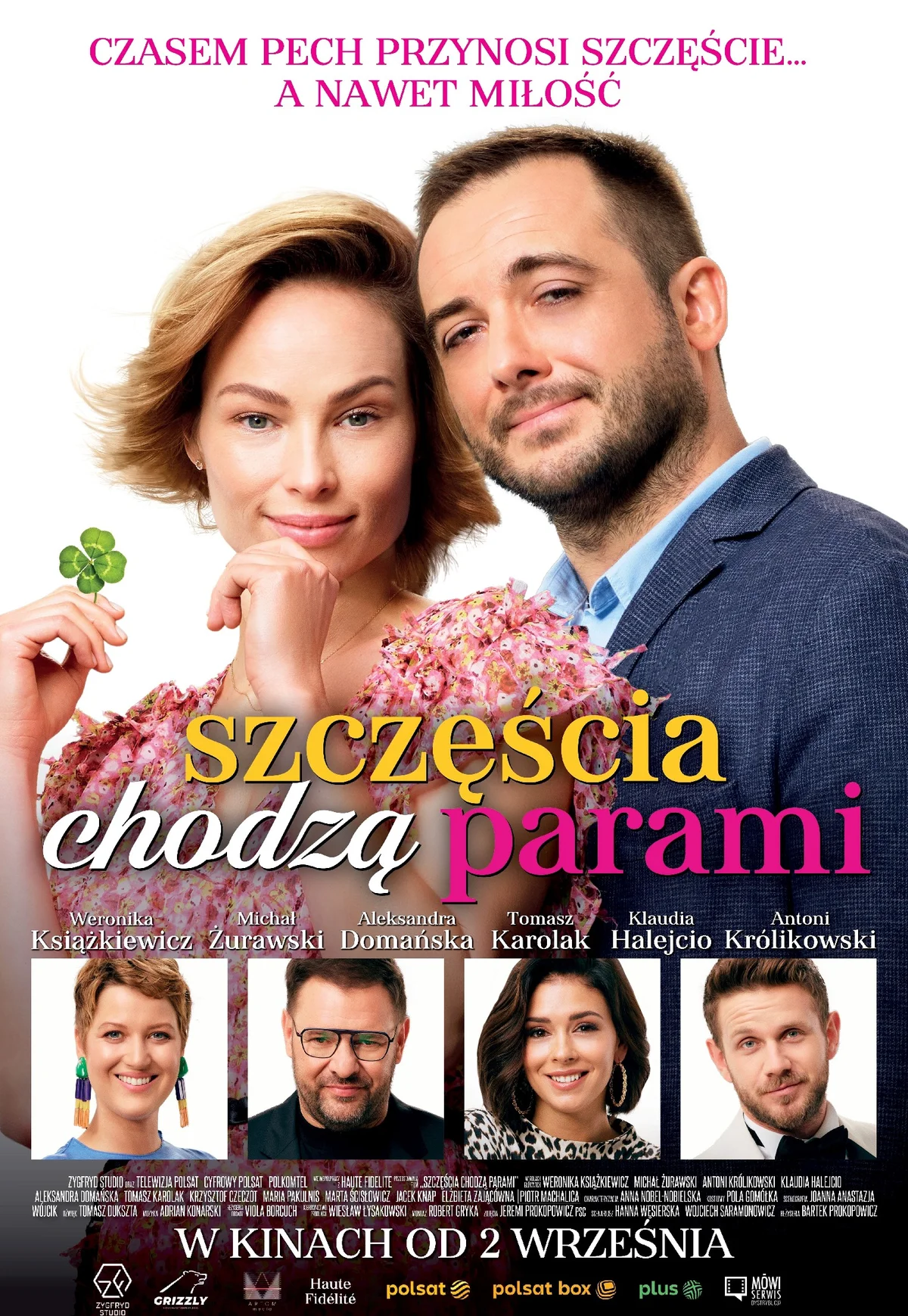 plakat  promujący film Szczęścia chodzą parami