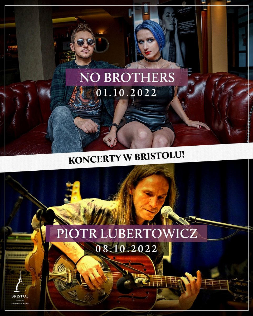 plakat promujący koncerty w hotelu Bristol