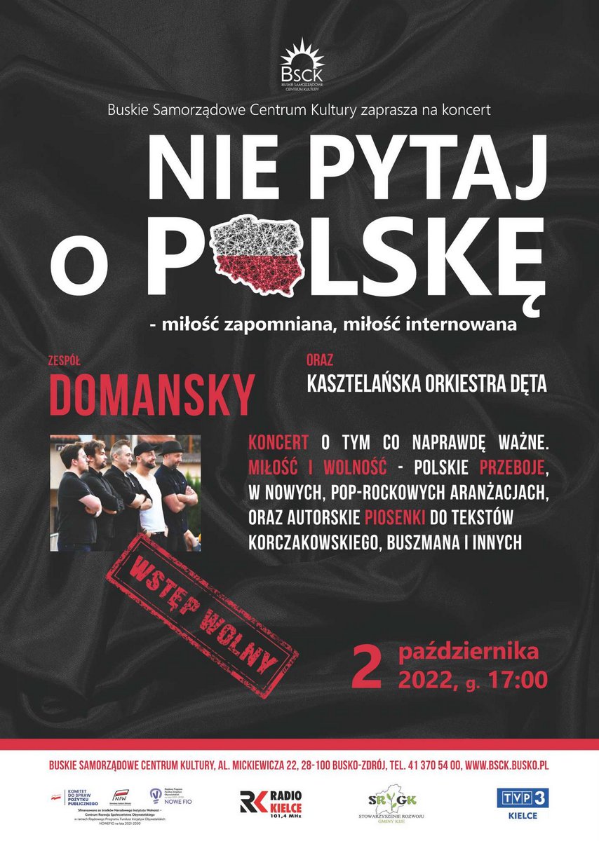 plakat koncertu Nie pytaj o Polskę