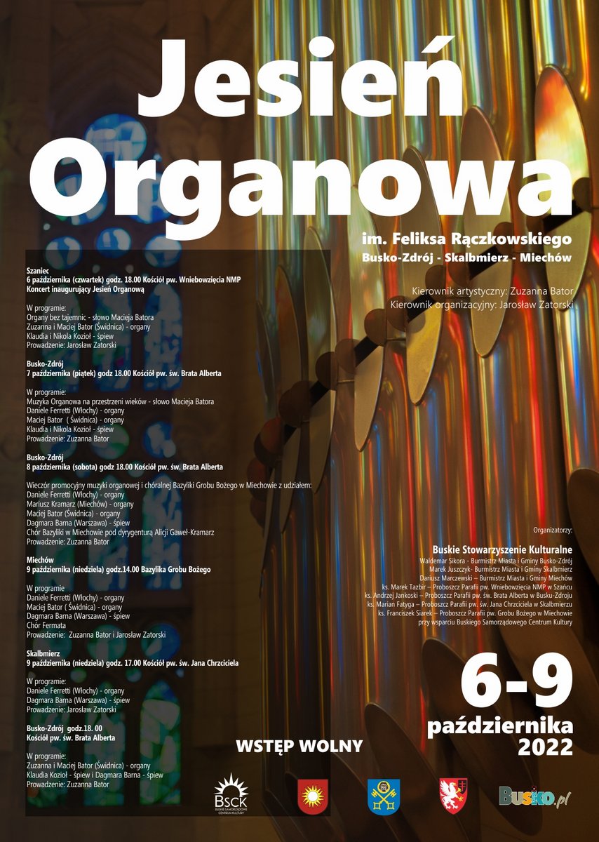 grafika promujaca cykl koncertów Jesień Organowa