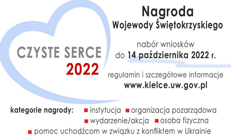 grafika informacyjna dot. konkursu Czyste Serce