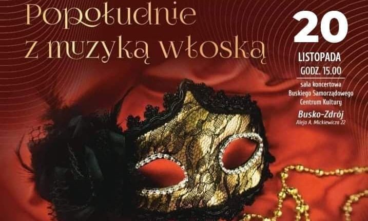 plakat promujący koncert muzyki wloskiej