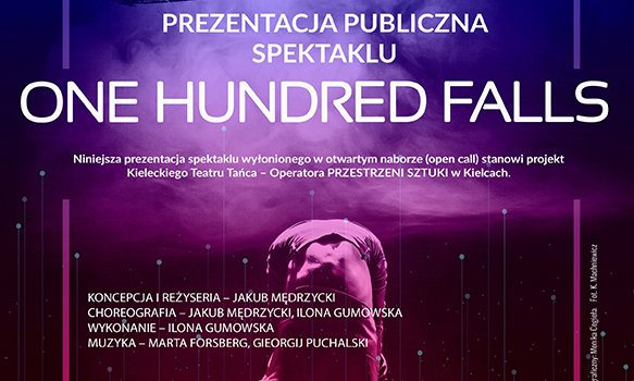 grafika promująca spektakl ONE HUNDRED FALLS