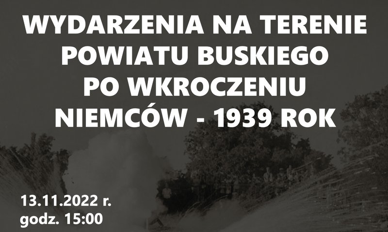 plakat promujący prelekcję historyczną w buskiej tężni