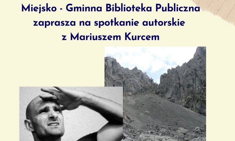 grafika promująca spotkanie z Mariuszem Kurcem