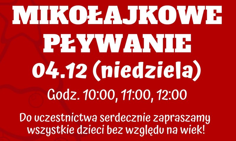 grafika promująca Mikołajkowe  Pływanie w BOSIR