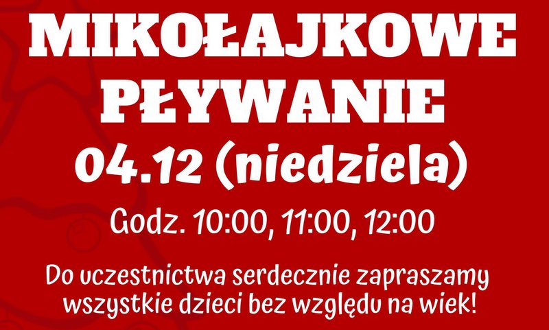 grafika promująca Mikołajkowe  Pływanie w BOSIR