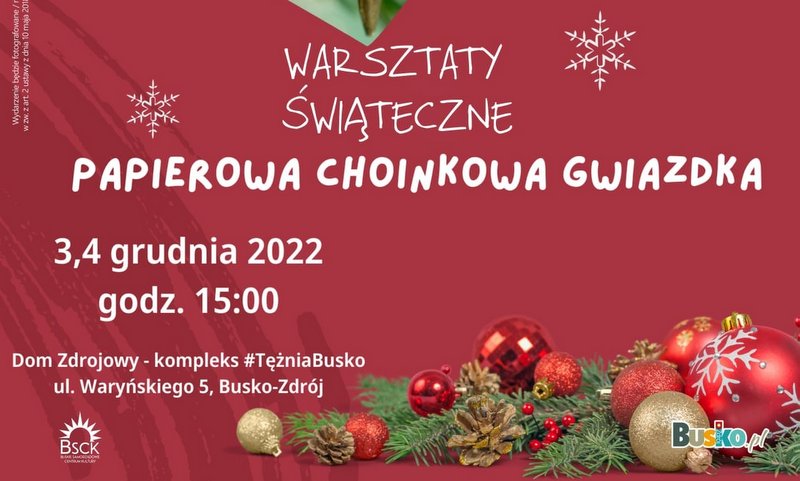 plakat promujący warsztaty świąteczne