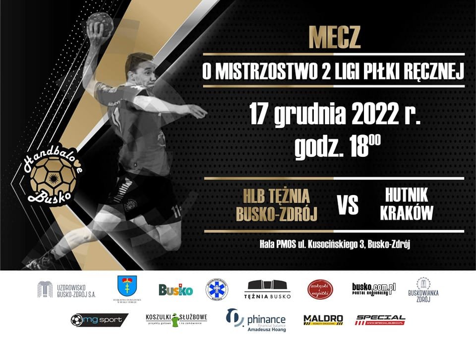 grafika promująca mecz HLB  - Hutnik Kraków