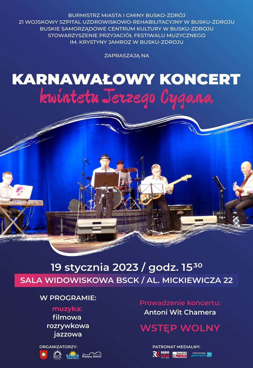 plakat promujący koncert karnawałowy