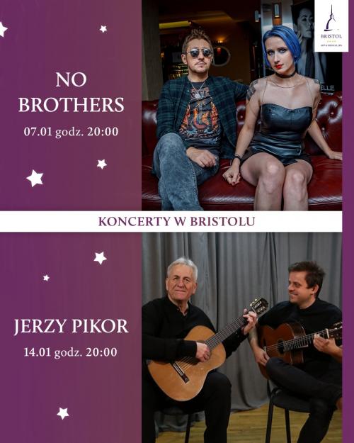 plakat promujący koncerty w Bristolu, przedstawia fotografie artystów