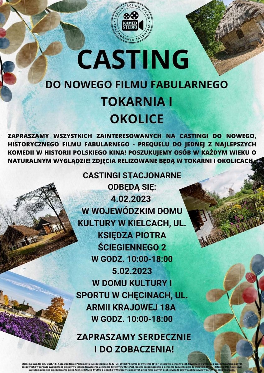 grafika promująca casting do filmu