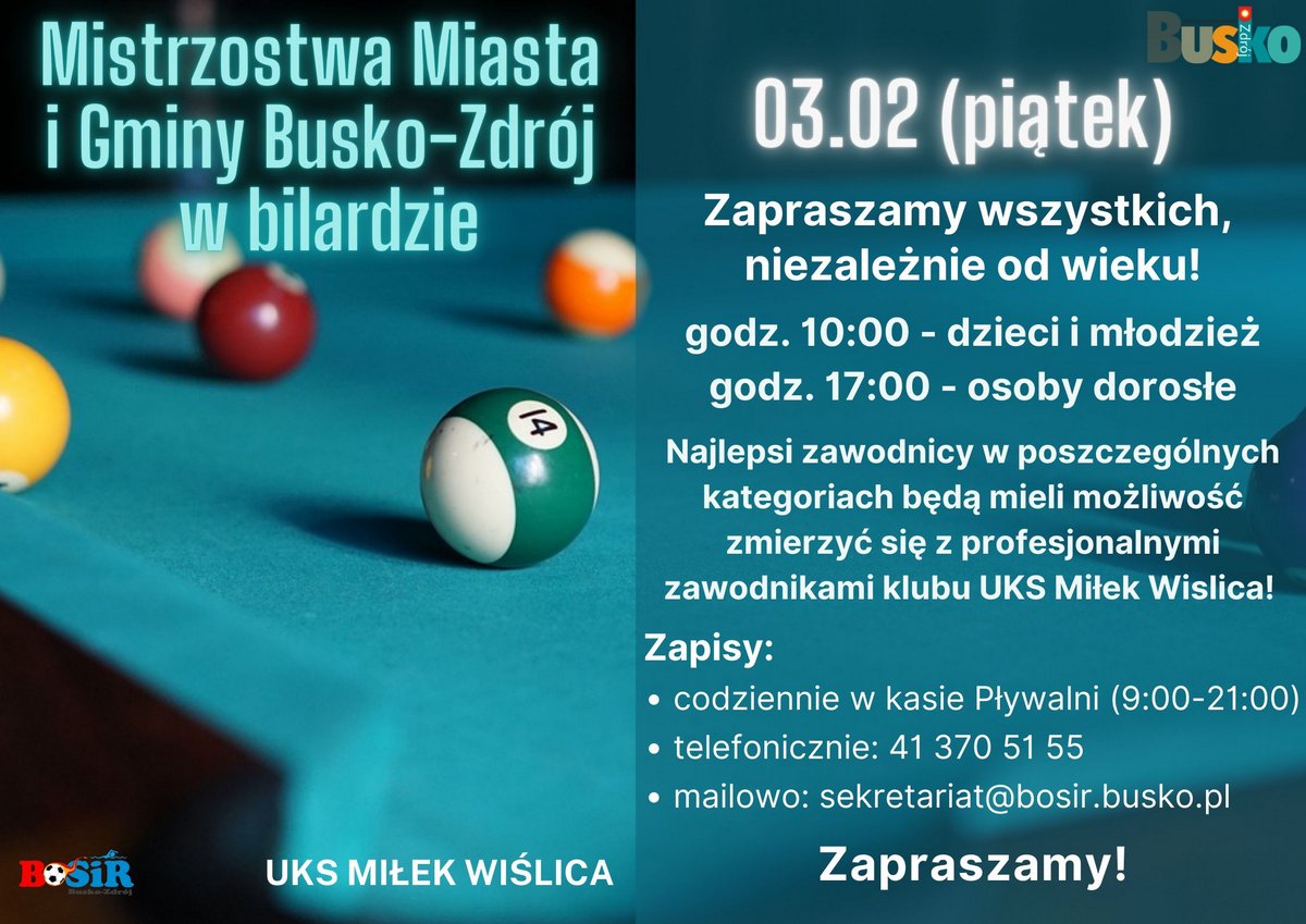 grafika promująca mistrzostwa w bilardzie