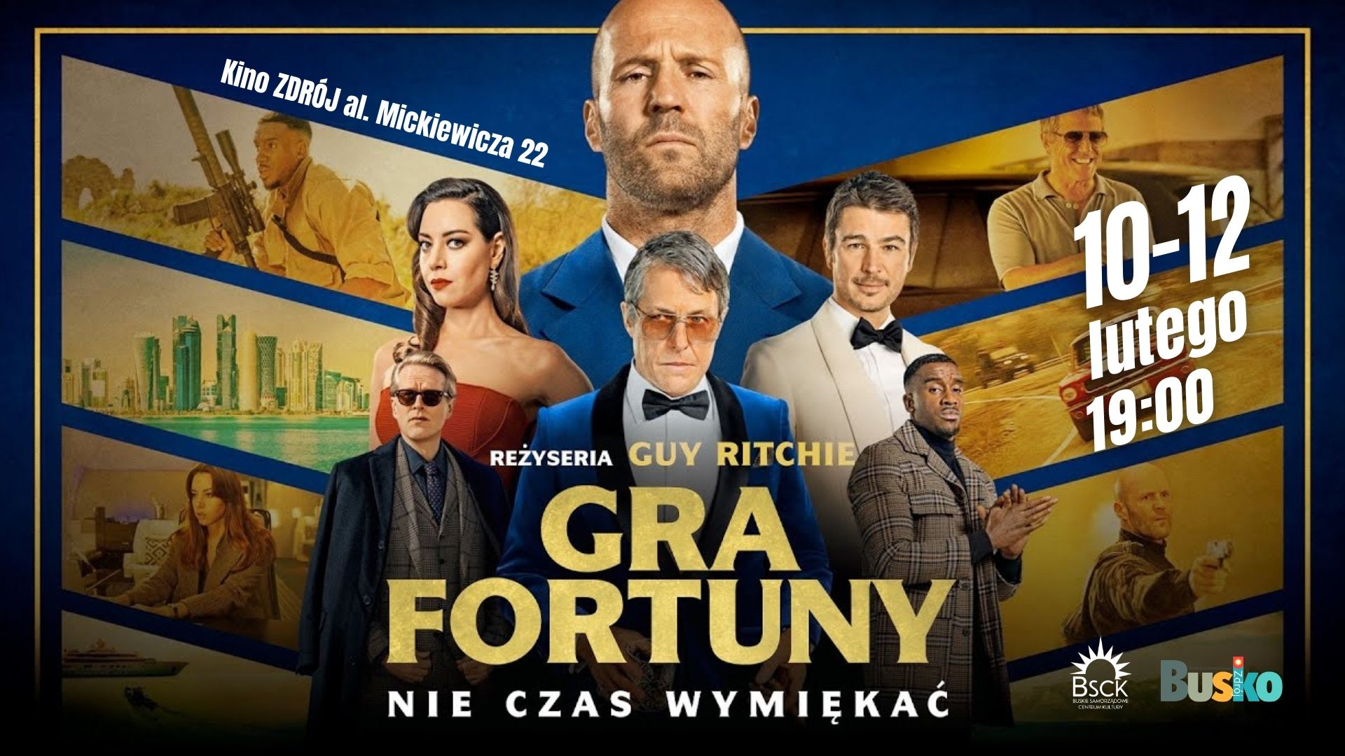 grafika promująca seans filmowy,  przedstawia postacie z filmu