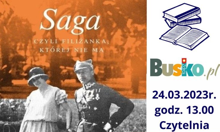 grafika promująca spotkanie dyskusyjnego klubu książki, przedstawia fragment okładki książki - archiwalne zdjęcie