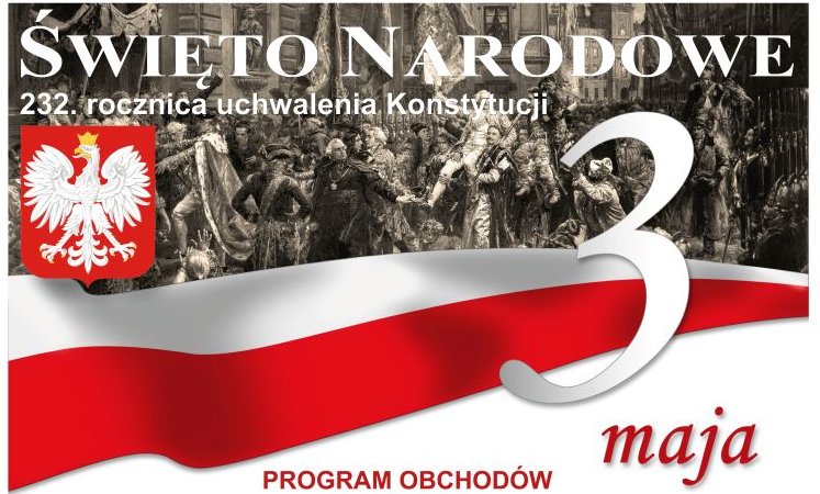 plakat informujący  o programie święta narodowego