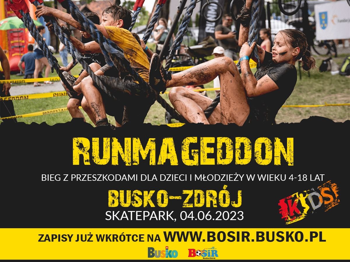 plakat promujący wydarzenie sportowe RUNMAGEDDON