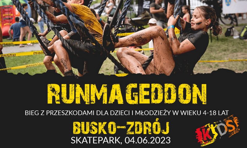 plakat promujący wydarzenie sportowe RUNMAGEDDON