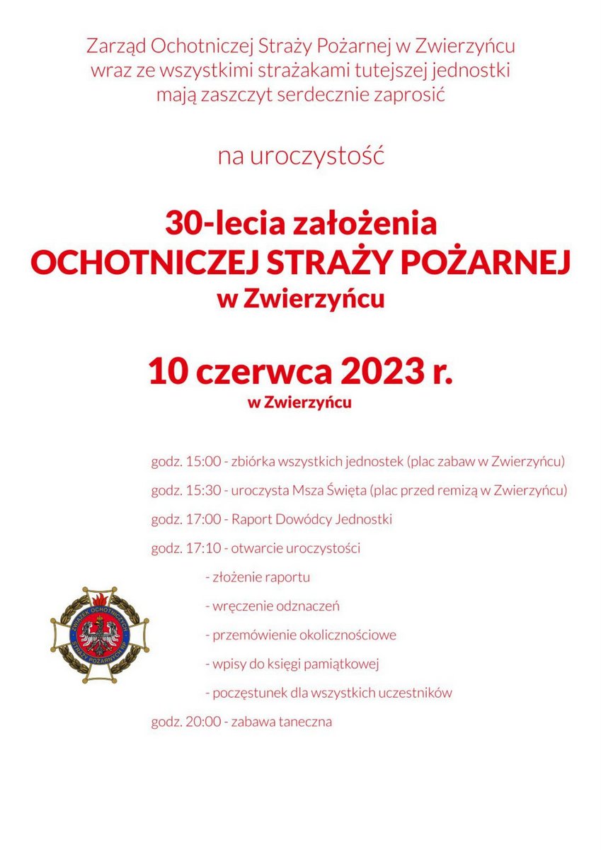 plakat promujący jubileusz OSP