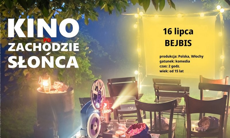 grafika promująca seans plenerowy filmu Bejbis