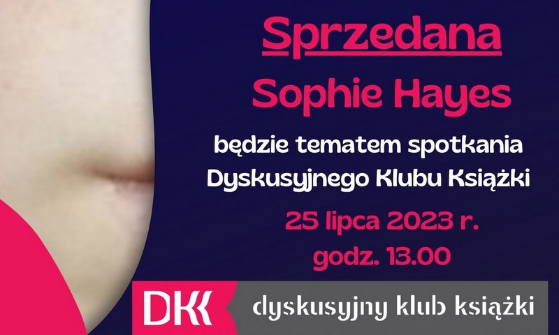 grafika promująca Dyskusyjny KLub Książki, przedstawia fragment okładki