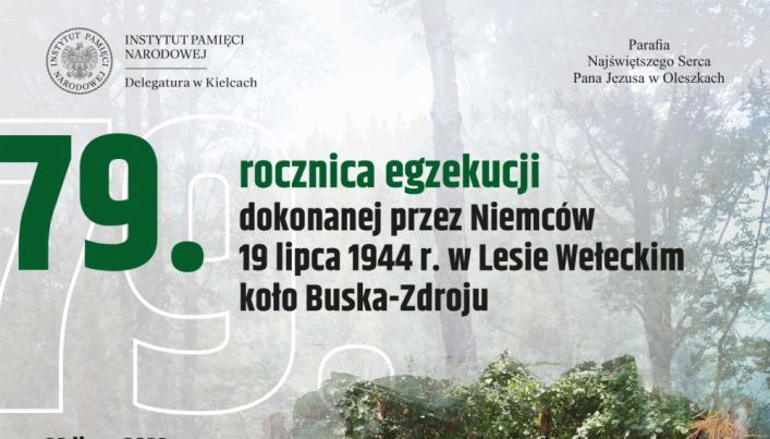 Plakat ws. obchodów w lesie Wełeckim
