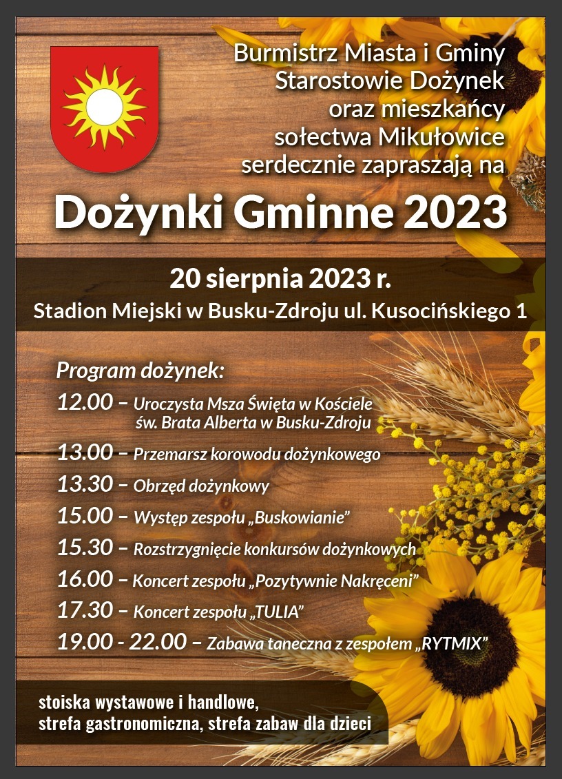 plakat promujący dozynki gminne  busku-Zdroju