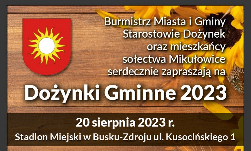 plakat promujący dozynki gminne  busku-Zdroju
