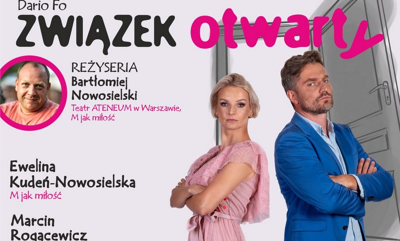 grafika promująca spektakl teatralny Związek Otwarty