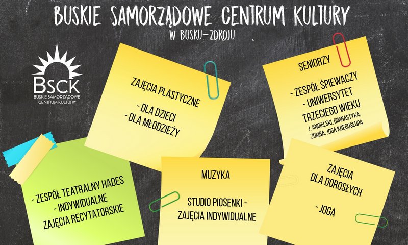 grafika informująca o zajęciach w BSCK