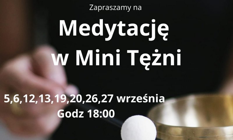 grafika promująca medytację w minitężni