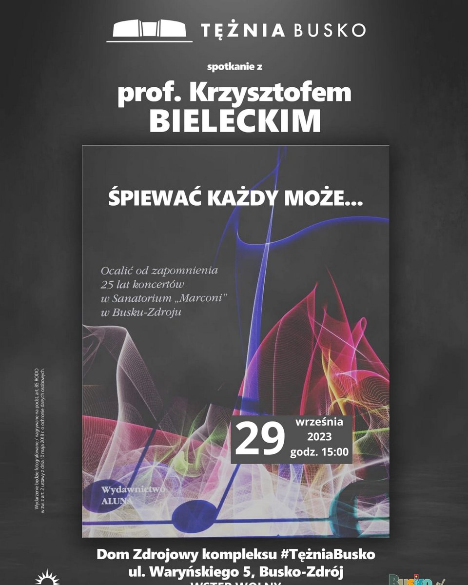 plakat promujący spotkanie z Krzysztofem Bieleckim