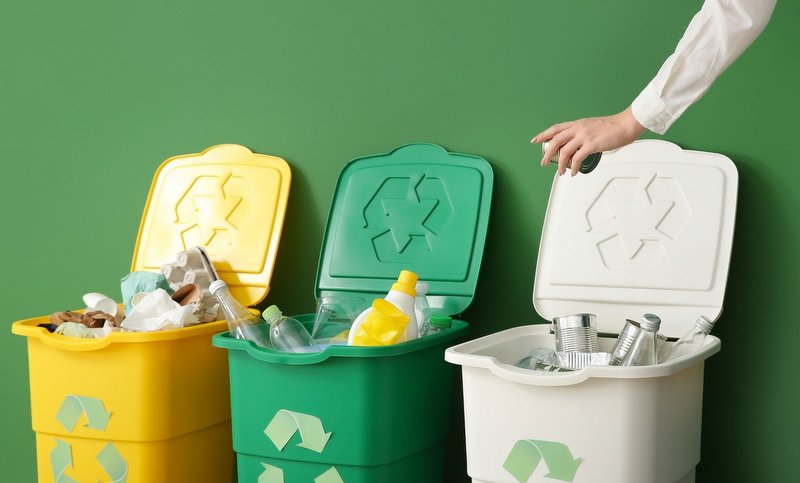 grafika przedstawia pojemniki na odpady komunalne