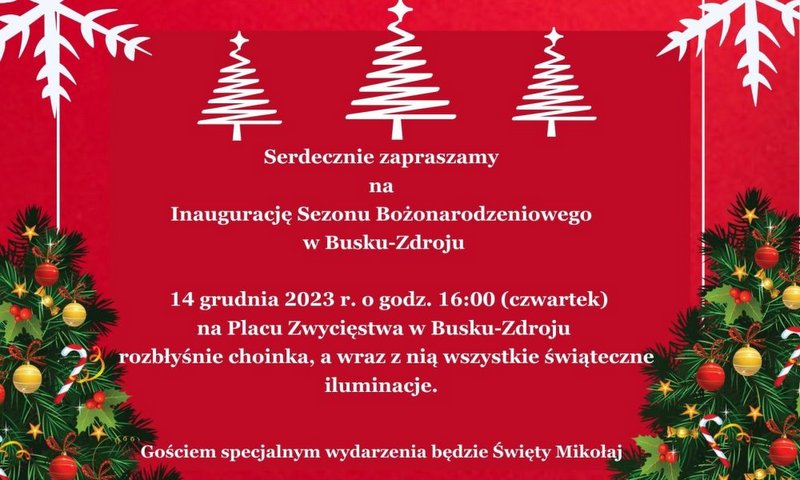 grafika promująca jarmark bożonarodzeniowy, w tle dekoracje świąteczne