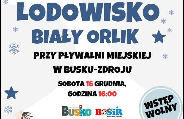 grafika promująca otwarcie lodowiska na Orliku