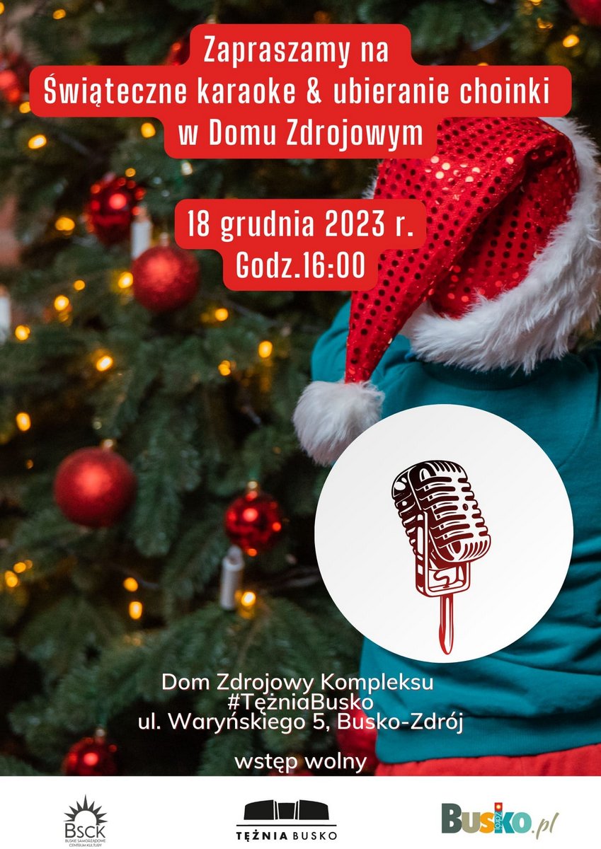 grafika promująca karaoke w domu zdrojowym