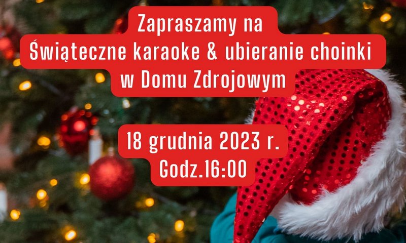 grafika promująca karaoke w domu zdrojowym