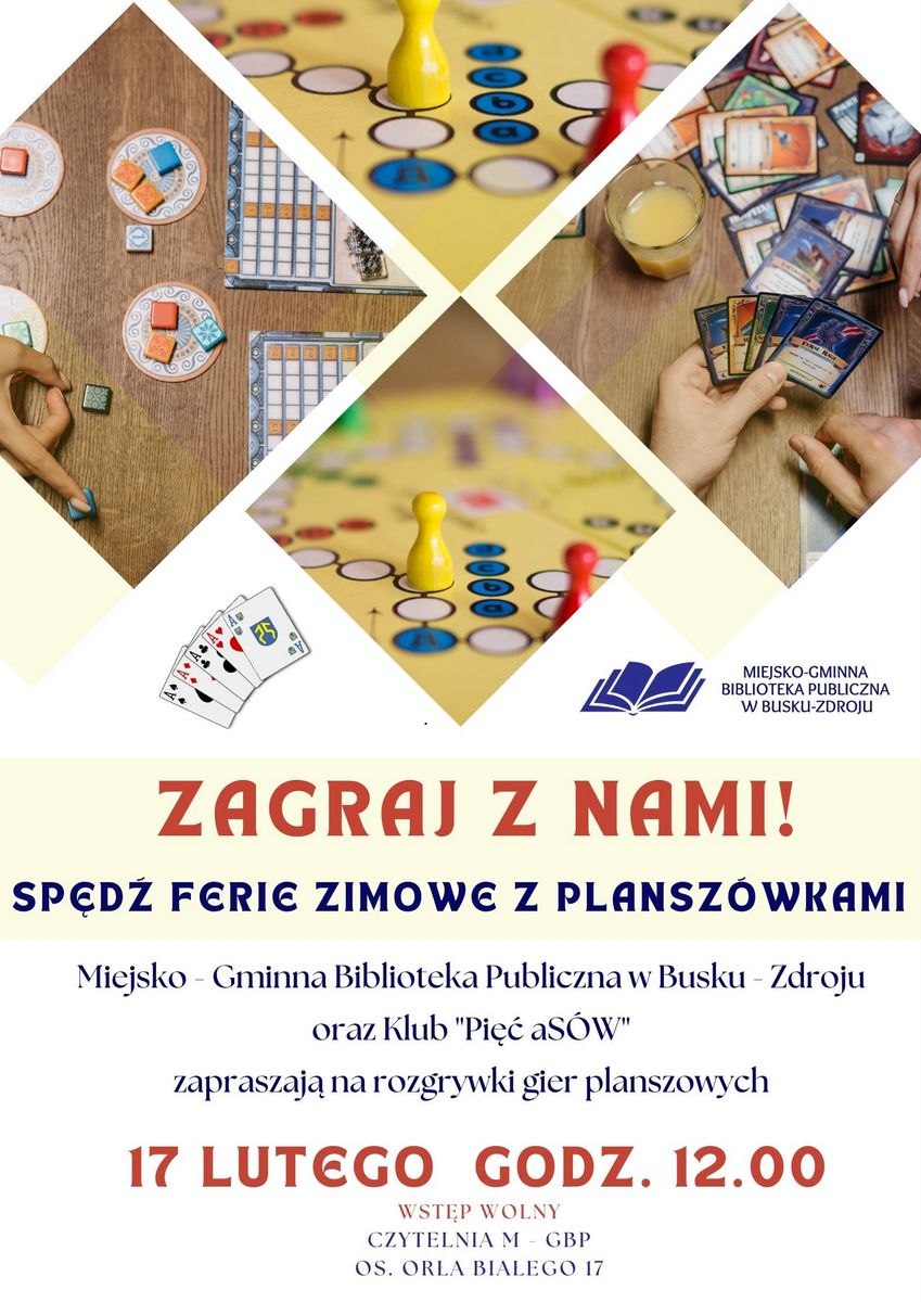 grafika promująca spotkanie miłośników gier planszowych