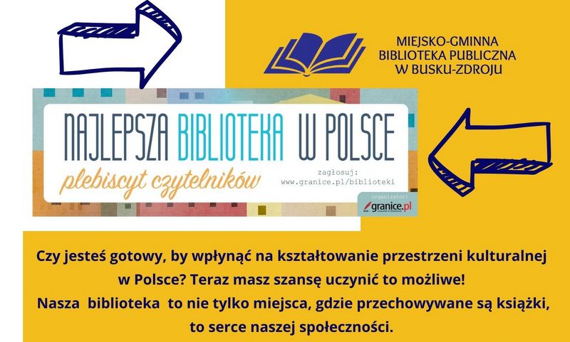 grafika informacyjna na temat głosowania na najlepsza bibliotekę