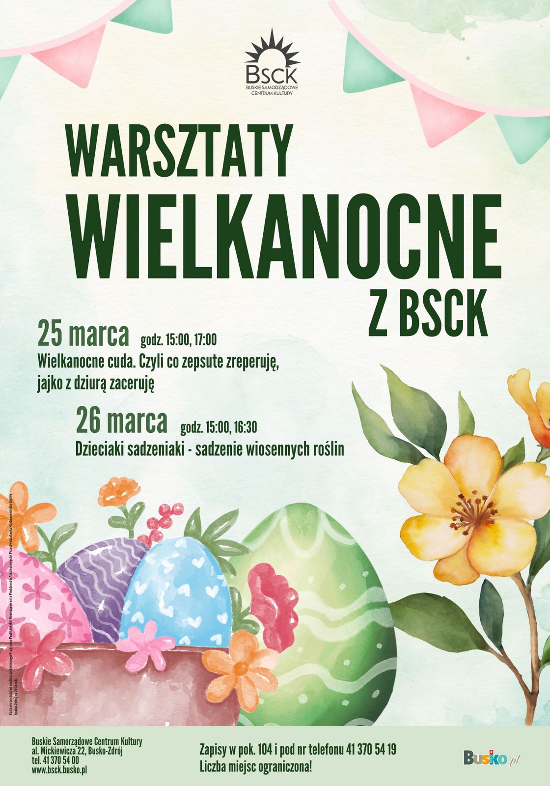 grafika promująca warsztaty wielkanocne