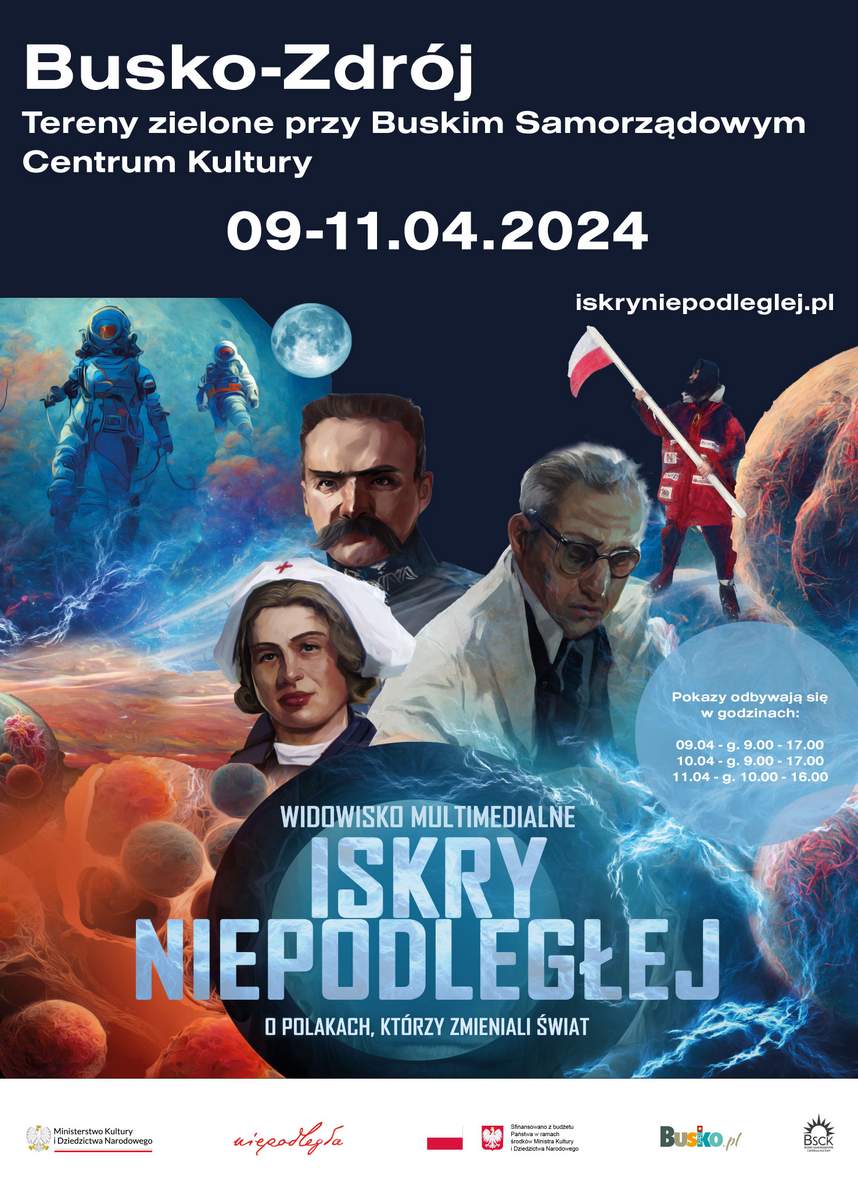 grafika promująca projekt Iskry Niepodległej, obrazy postaci historycznych