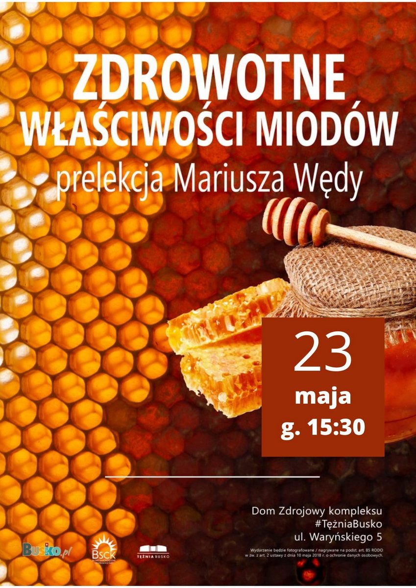 plakat promujący spotkanie na temat miodów